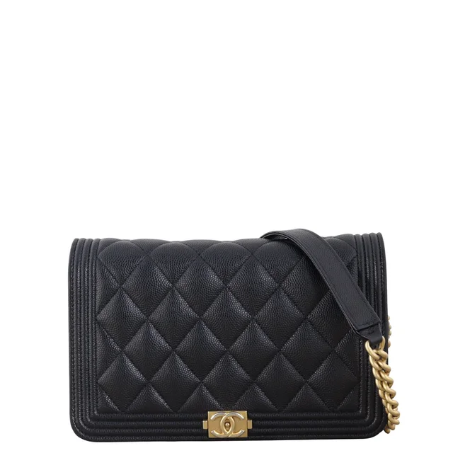 Chanel Boy Wallet on Chain in Caviar leather from Luxe.It.Fwd