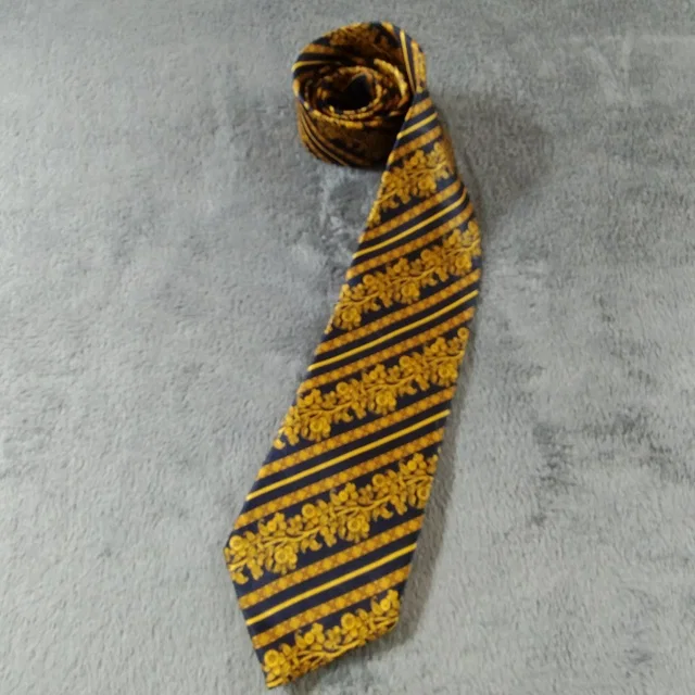 Lanvin Paris 100% Silk Tie Blue And Gold in blue|gold Silk from Poshmark