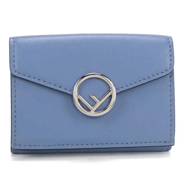 Tri-Fold Wallet 8m0395 F Is Fendi Women's Blue in blue Calfskin from Grailed