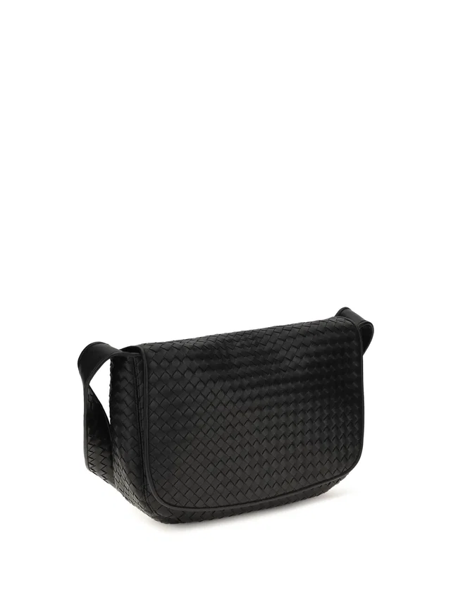 Bottega Veneta Veneto Shoulder Bag — Black Calf Leather in Black Calfskin from HEWI