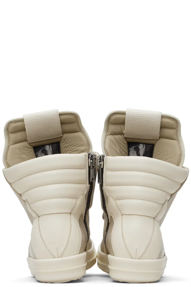 Rick Owens Off-White Temple Jumbolace Geobasket Sneakers, photo 2 of 2 from SSENSE