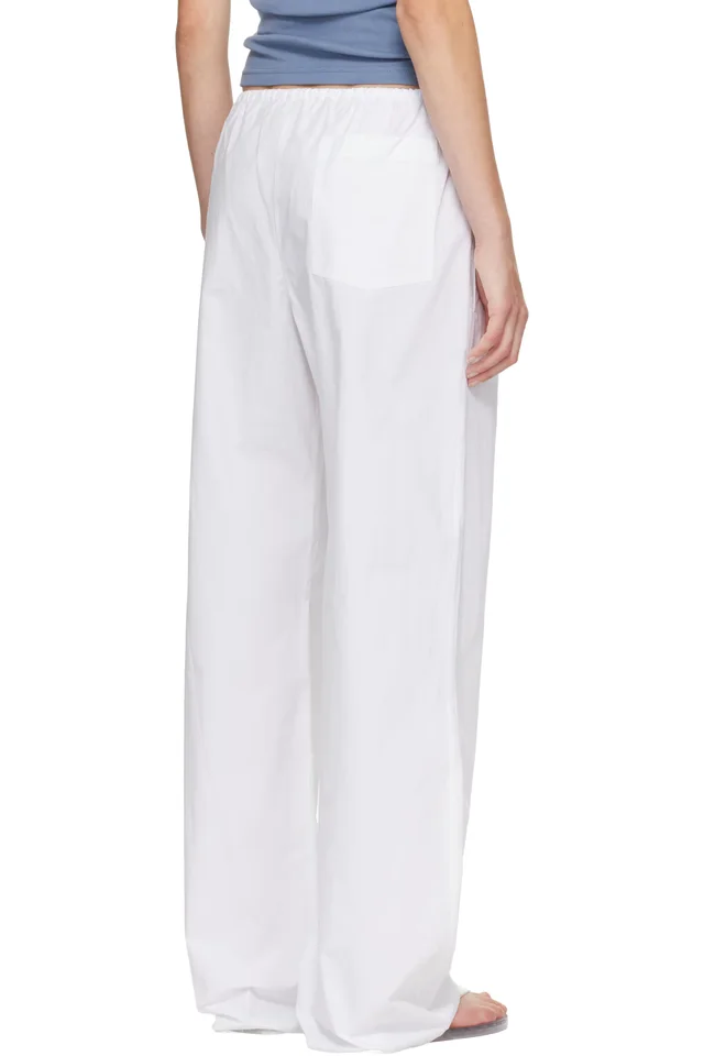 Matteau White Drawcord Trousers, photo 3 of 4 from SSENSE