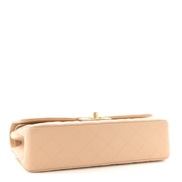 Chanel Caviar Quilted Medium Double Flap Beige in Beige Caviar leather from FASHIONPHILE, photo 4 of 10