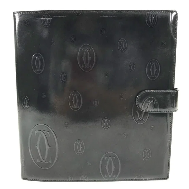 Cartier Agenda Cover Happy Birthday Logo Extra Large Leather Black in Black Leather from The Reluxe