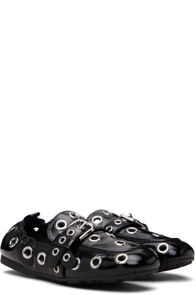 Marc Jacobs Black 'The Grommet Jude' Loafers, photo 4 of 5 from SSENSE