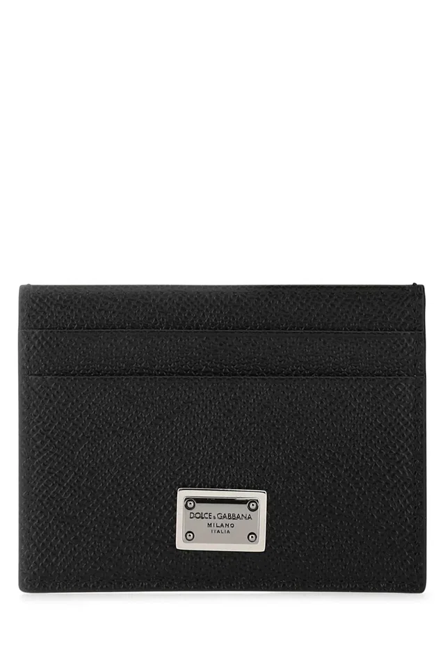 Dolce & Gabbana Vitello Leather Card Case — Black Cases in Black Leather from HEWI