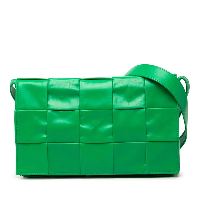 Green Bottega Veneta Nappa Intrecciato Cassette Crossbody in Green Nappa leather from Designer Revival