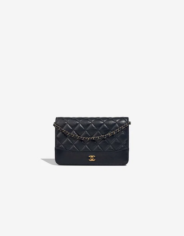 Chanel Gabrielle Wallet On Chain Aged Calf Dark Blue in Blue Calfskin from SACLÀB