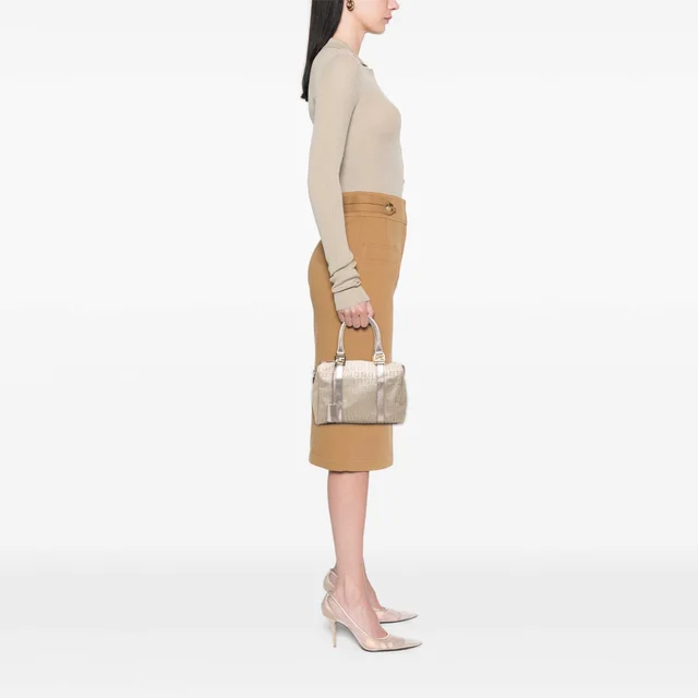 Fendi Small Zucchino Metallic Canvas Forever Bauletto Boston Bag in Canvas from Her-Age, photo 7 of 7