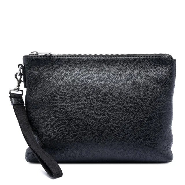 Black Gucci Leather Clutch in Black Leather from Designer Revival