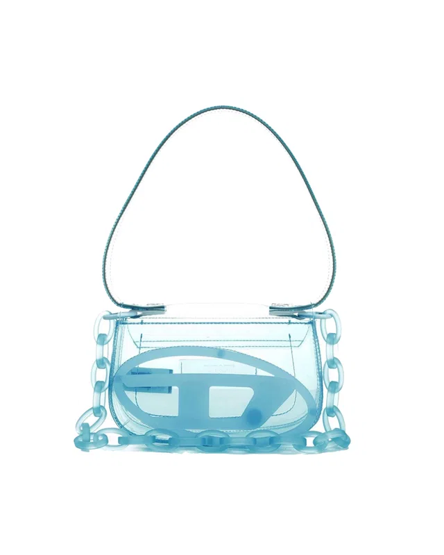Diesel Transparent Tpu With Resin Chain Shoulder Bag — Blue Thermoplastic Polyurethane in Blue Resin from HEWI