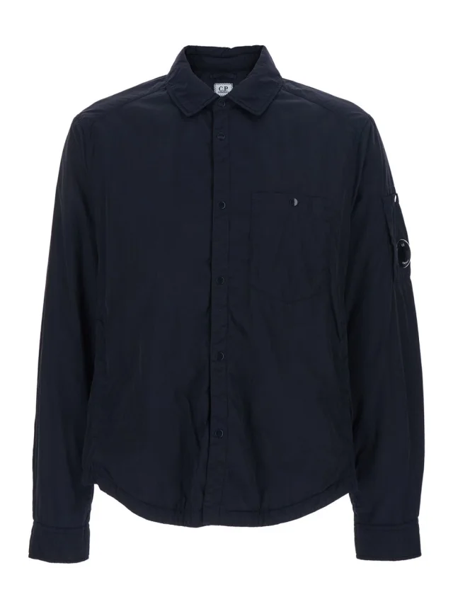 C.p. company Blue Jacket with Classic Collar and Logo Plate on Sleeve in Tech Fabric Man in Blue 100% Polyamide from Gaudenzi Boutique, photo 1 of 1