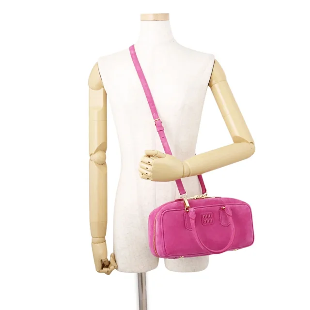 MIUMIU Arkady 2WAY Handbag Pink5BB148_2CS4_F0029 suede Size Large in Suede from GALLERY RARE, photo 4 of 9