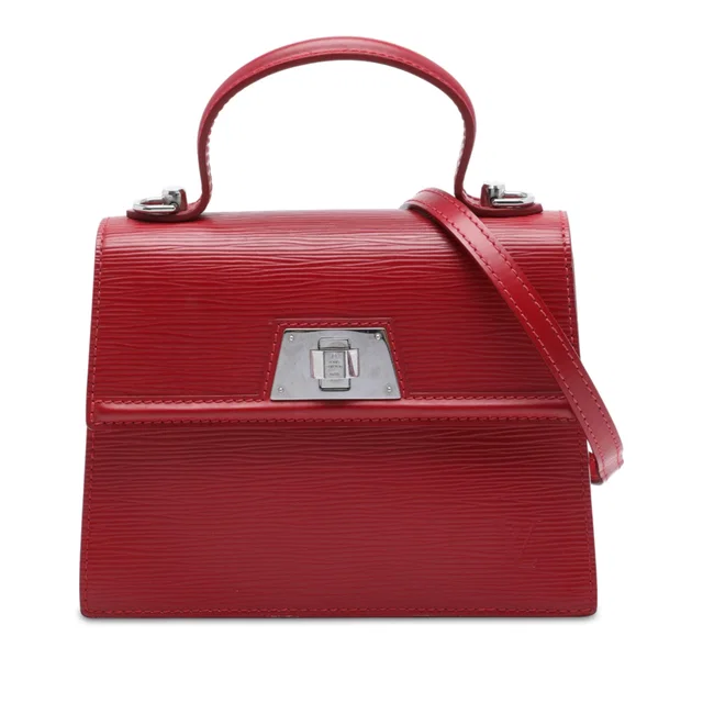 Red Louis Vuitton Epi Sevigne Satchel in Red Leather from Designer Revival