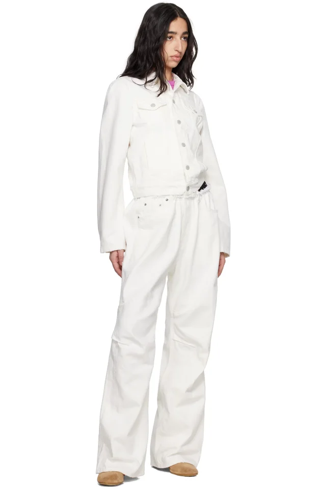 ALAINPAUL White Molded Shoulder Denim Jacket, photo 4 of 4 from SSENSE