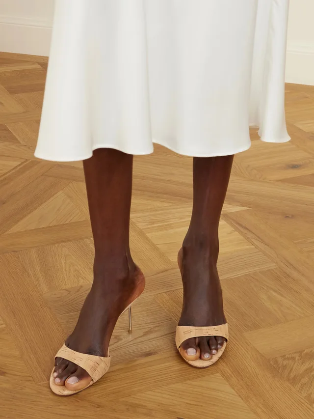 PARIS TEXAS Lidia 70 cork mules in Beige, photo 2 of 2 from NET-A-PORTER (Canada)