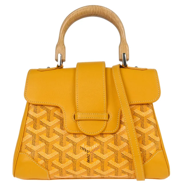 Goyard Yellow Saigon Souple Mini 2way Shoulder Handbag in Yellow Canvas from AMORE Vintage Tokyo