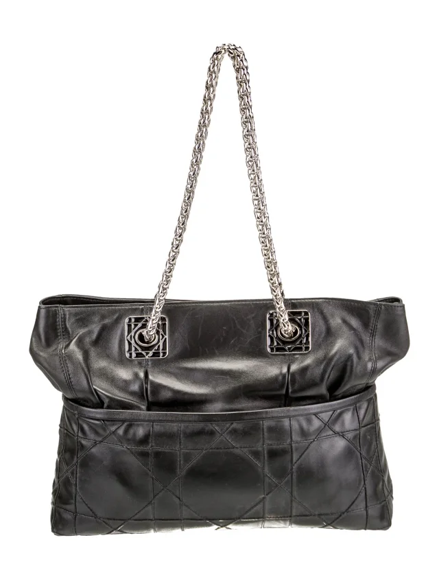 Dior Cannage Granville in black Leather from The RealReal