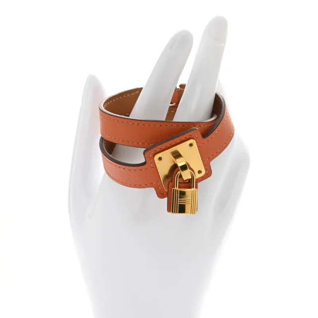 Hermès Swift O'Kelly Double Tour Bracelet T2 Orange in Orange Swift leather from FASHIONPHILE, photo 2 of 8