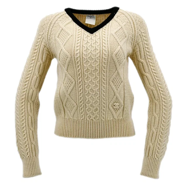 Chanel Fall 1996 wool fisherman knit jumper #44 in Wool from AMORE Vintage Tokyo