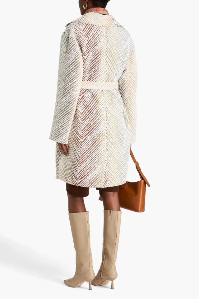 Missoni Belted Bouclé-Tweed Coat in White, photo 3 of 4 from THE OUTNET