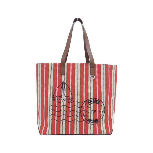 Fendi 7VA657 AUGU bag in F1SCQ/RED MLCR+DARK NUT / SILVER hardware canvas/calf from KOMEHYO