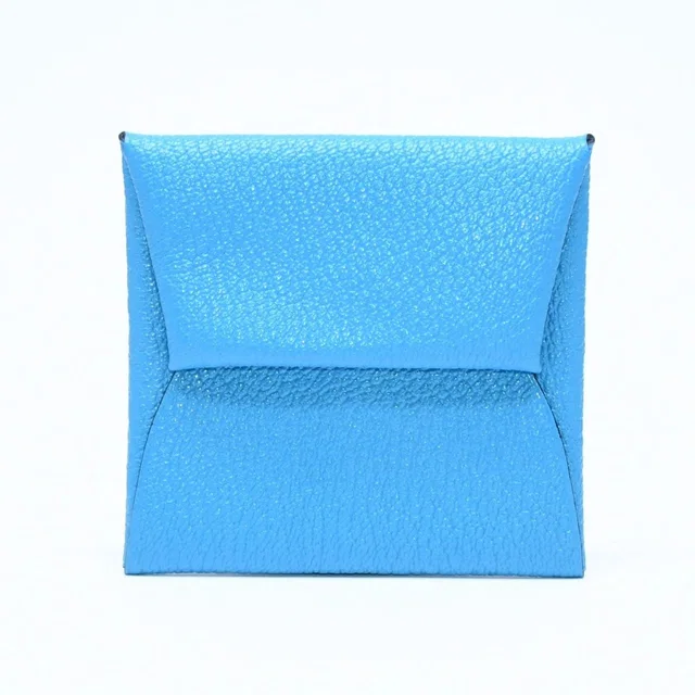 Hermès Bastia Coin Purse Wallet New Blue Jean Chevre in Blue Goatskin from The Reluxe