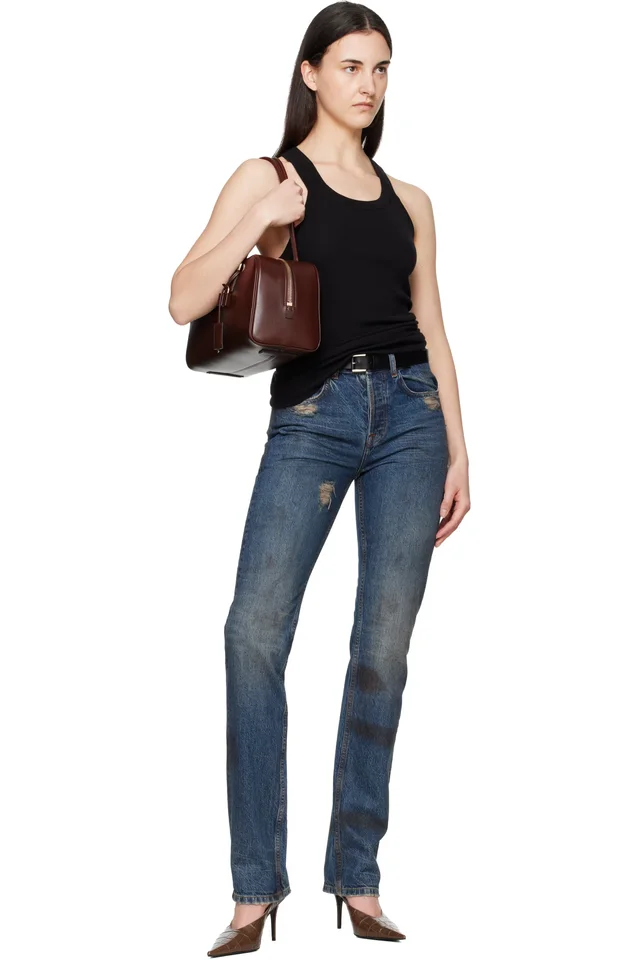 TOM FORD Brown Supple Leather Zipped Small Stryke Shoulder Bag, photo 4 of 4 from SSENSE