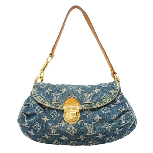 Louis Vuitton Shoulder Bag Monogram Denim Mini Pleaty Blue in Blue Denim from The Reluxe