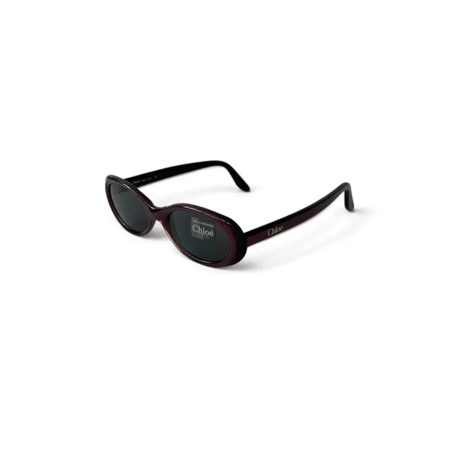 Chloé Oval Sunglasses Burgundy Lenses W/ Case in blue from Grailed