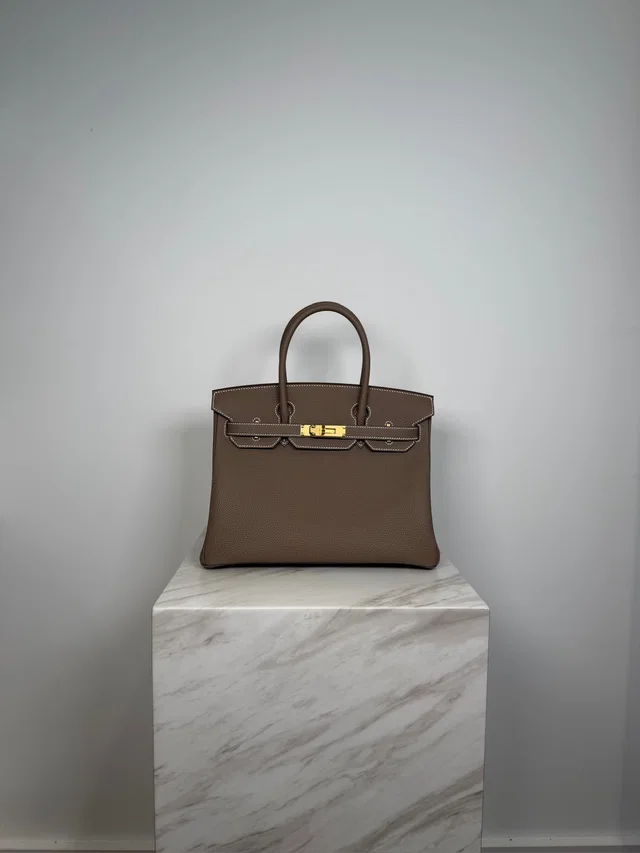 Hermès Birkin 30 Etoupe Togo Gold Hardware in Taupe Togo leather from Luxury Promise