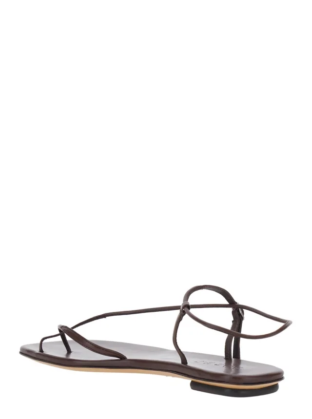 SOEUR Brown Leather Sandals with Logo Imprinted on Insole for Women in Brown 100% Cow, photo 5 of 8 from Gaudenzi Boutique
