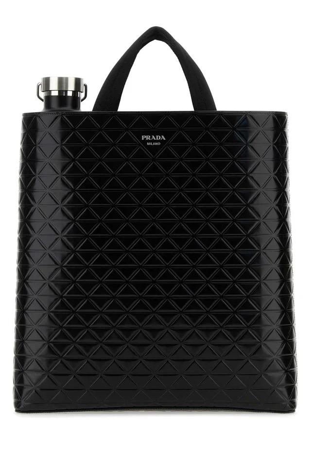 Prada Milano Tote Bag — Black Vitello in Black Leather from HEWI