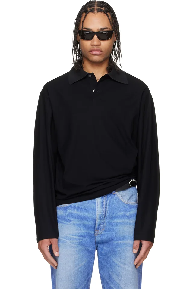 Black Rugby Longsleeve Polo, image 1 of 1 from SSENSE
