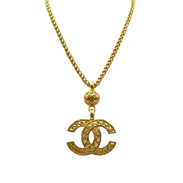 Chanel Vintage Necklace Cocomark Gold Accessory 95A in Gold from Luxury Promise