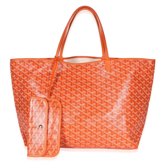 Goyard Orange Goyardine Saint Louis Tote GM in Orange Coated canvas from Season 2 Consign