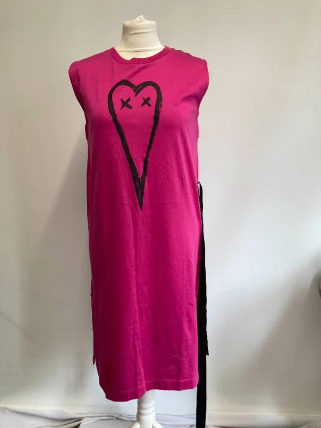 Diesel Print tie waist dress Pink Size: 12 in Pink Cotton from Oxfam Online Shop