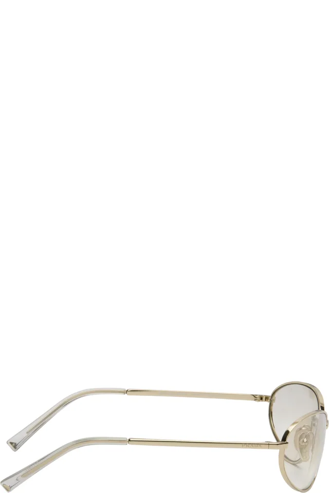 Prada Eyewear Gold Metal Oval Sunglasses, photo 2 of 4 from SSENSE