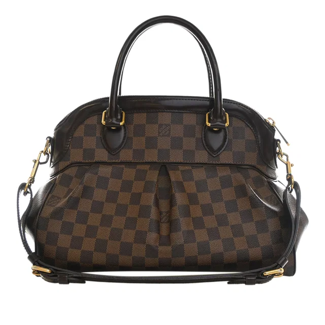 Brown Louis Vuitton Damier Ebene Trevi PM Satchel in Brown Canvas from Designer Revival