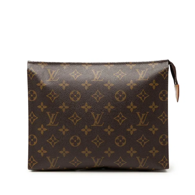 Brown Louis Vuitton Monogram Toiletry Pouch 26 Clutch Bag in Brown Coated canvas from Designer Revival