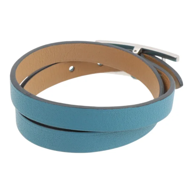 Hermès 2015 Hapi Bracelet New Blue Scene in Blue Leather from VINTAGE QOO TOKYO, photo 2 of 8