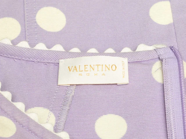 Lilac & White Valentino Sleeveless Polka Dot Mini Dress Size IT 40 in White from Designer Revival, photo 2 of 2