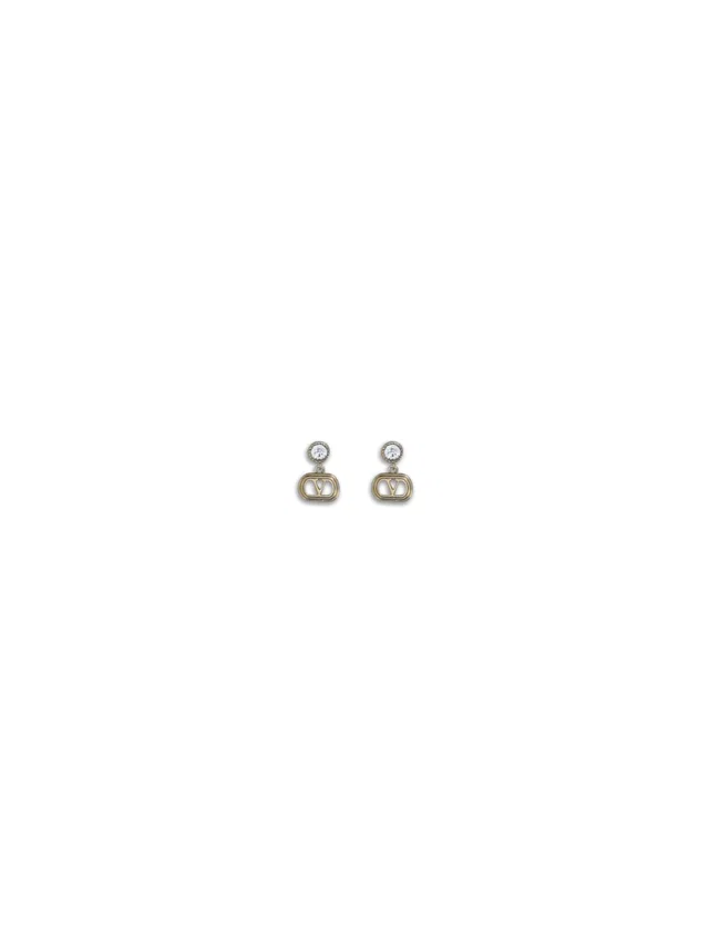 Valentino Garavani Ovalette Earrings — Gold Metal Metallic Metallised in Gold from HEWI