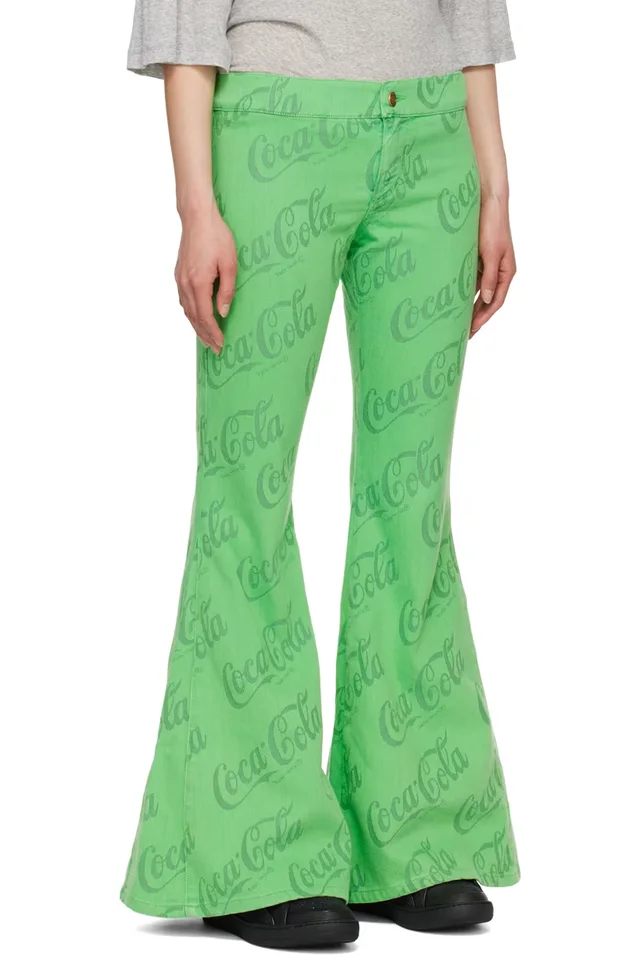 ERL Green Jacquard Jeans, photo 2 of 2 from SSENSE