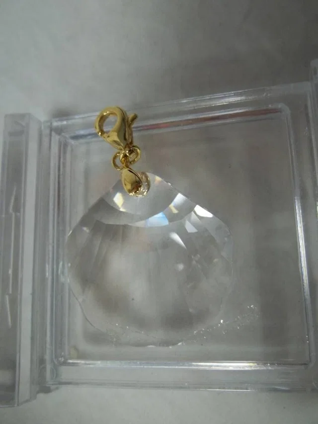 Swarovski Crystalized Chunky Pendant Shell Shaped With Gold Tone Metal Lobster Clasp in Clear from Oxfam Online Shop