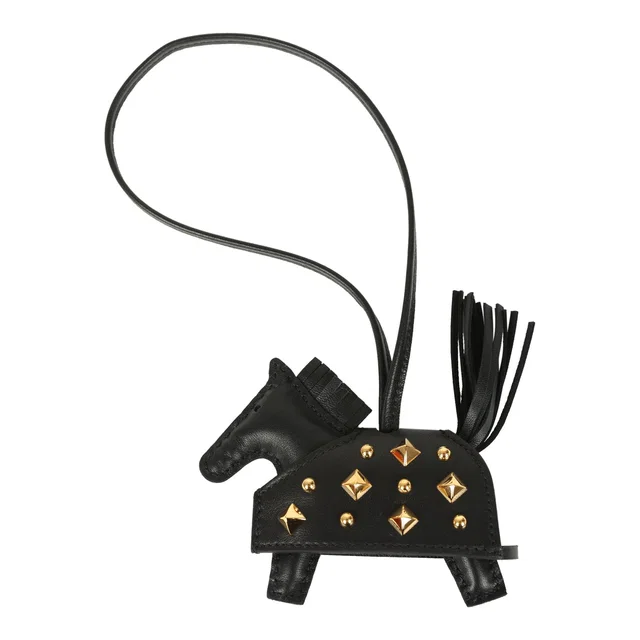 Hermès Rodeo Rock Bag Charm PM Black Milo Lambskin Gold Hardware in Black Lambskin from Madison Avenue Couture