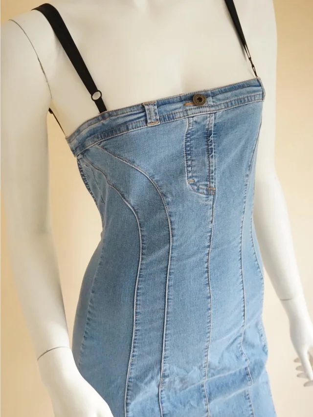 Dolce & Gabbana 90’s Denim Bustier Corsetry Cutout Dress - Size 40 in blue Denim from Poshmark