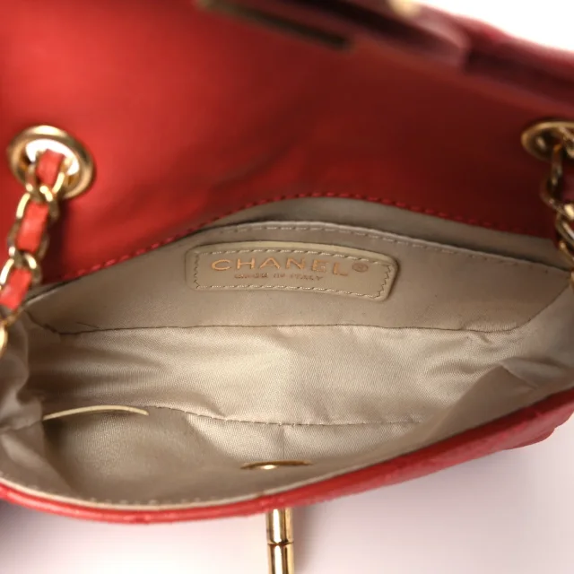 Chanel Quilted Extra Mini Cruise Charm Flap Coral in Lambskin from FASHIONPHILE, photo 5 of 10