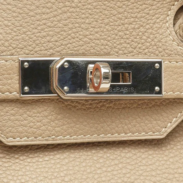 Hermès Birkin 35 Gris Tourterelle Togo Bag in Grey Togo leather from A Retro Tale, photo 7 of 12