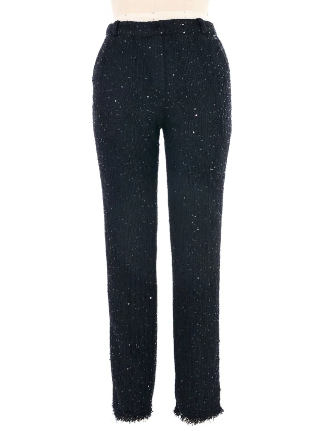 2004 Chanel Sequin Tweed Trousers in Tweed from Arcade Vintage